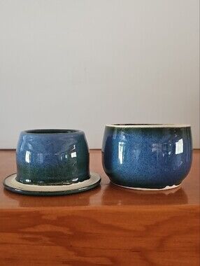 Blue Ceramic Butter Bell